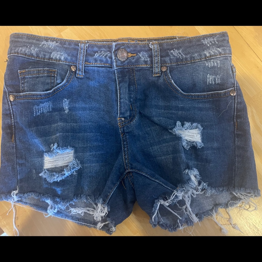 VIP Jeans Denim Distressed Shorts
